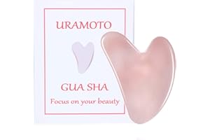Gua Sha Facial Tool, Uramoto 100% Natural Jade Stone Guasha Board for SPA Acupuncture Therapy Trigger Point Treatment, Gua Sh