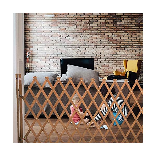LaCyan Pet Gate Expanding Wooden Fence Pet Guardrail Safety Protection