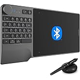 Wireless Drawing Tablet HUION Inspiroy Keydial KD200 Bluetooth Graphic Tablet with Keyboard Dial 5 Customized Express Keys Ba