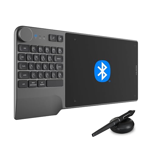 Tablet Keybind Keydial Wireless Drawing Tablet HUION Inspiroy Keydial KD200 Bluetooth Graphic ...