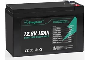 ENEGITECH 12V 10Ah LiFePO4 Lithium Battery, 2000+ Deep Cycles Rechargeable Battery, Built-in 10A BMS, Perfect for Fish Finders, kayaks, Lighting, Solar/Wind Power, Ham Radio, Scooters, Small UPS and More