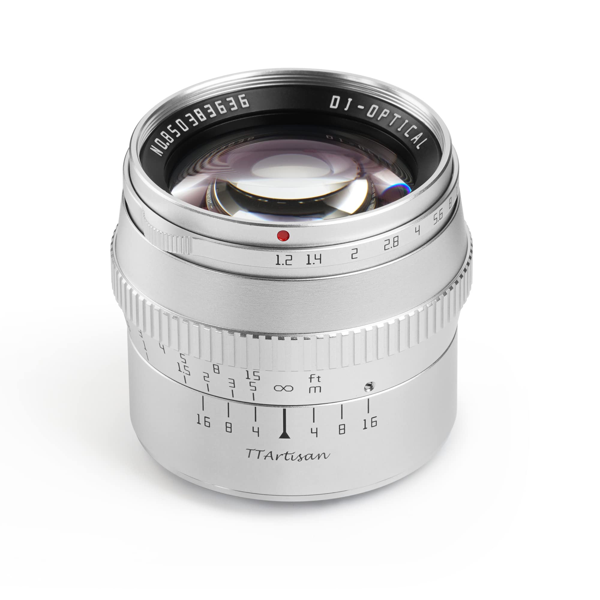 TTArtisan 50mm f1.2 APS-C Metal Bodied Lens Compatible with Canon M Mount - Silver