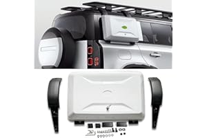 FENQING-Y White Exterior Mounted Gear Carrier Side Toolbox Storage Box with Lock Fits for Land Rover Defender 110 2020 2021 2022 2023 2024