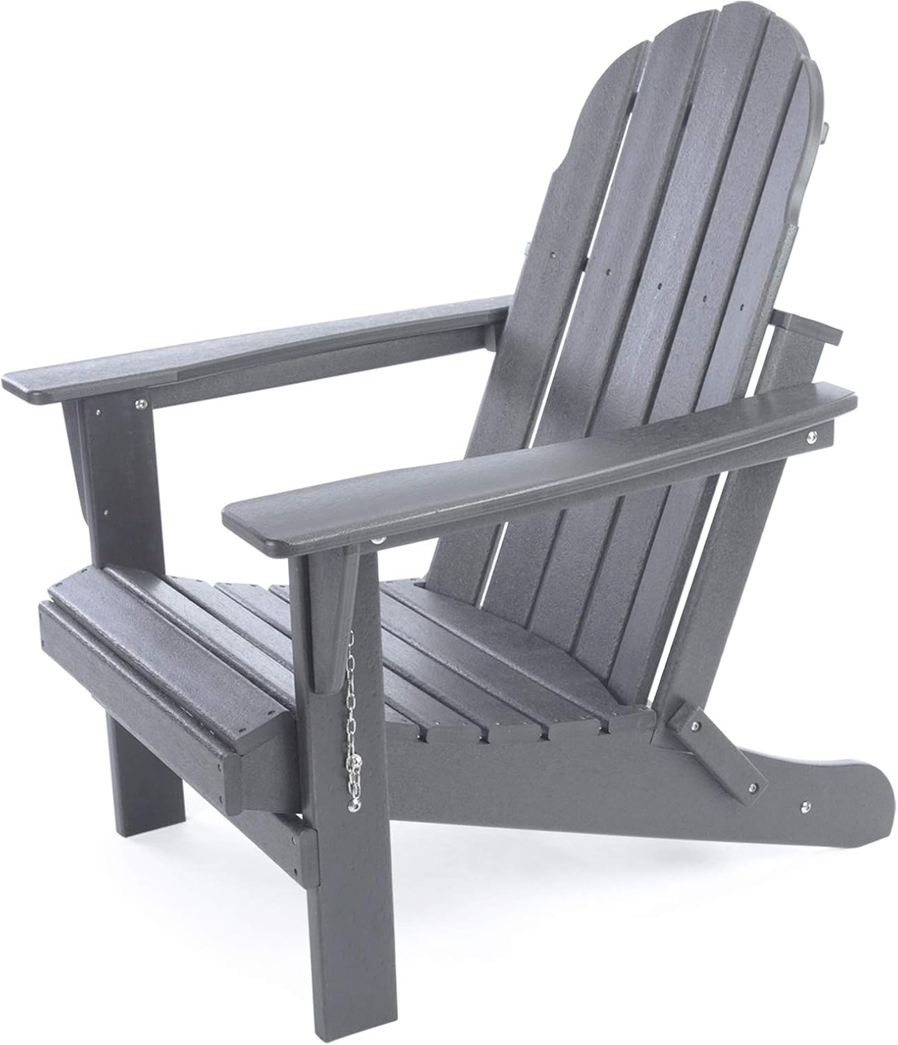 Folding Adirondack Chair, Patio Outdoor Chairs, HDPE Plastic Resin Deck Chair, Painted Weather Resistant, for Deck, Garden, Backyard & Lawn Furniture, Fire Pit, Porch Seating by Gettati Slate Gray: Kitchen & Dining