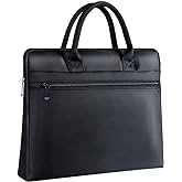 enyuwlcm Waterproof Oxford Handle Document Bag Briefcase for Men File Tote Bag for Carrying Paper Files Black