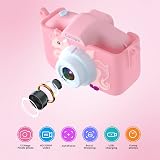 Cocopa Kids Camera for 3-12 Years 1080P 32GB IPS Screen Pink view 4