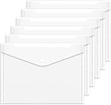 GoodtoU Clear A4 Plastic Wallets with Button Popper 36 Pack
