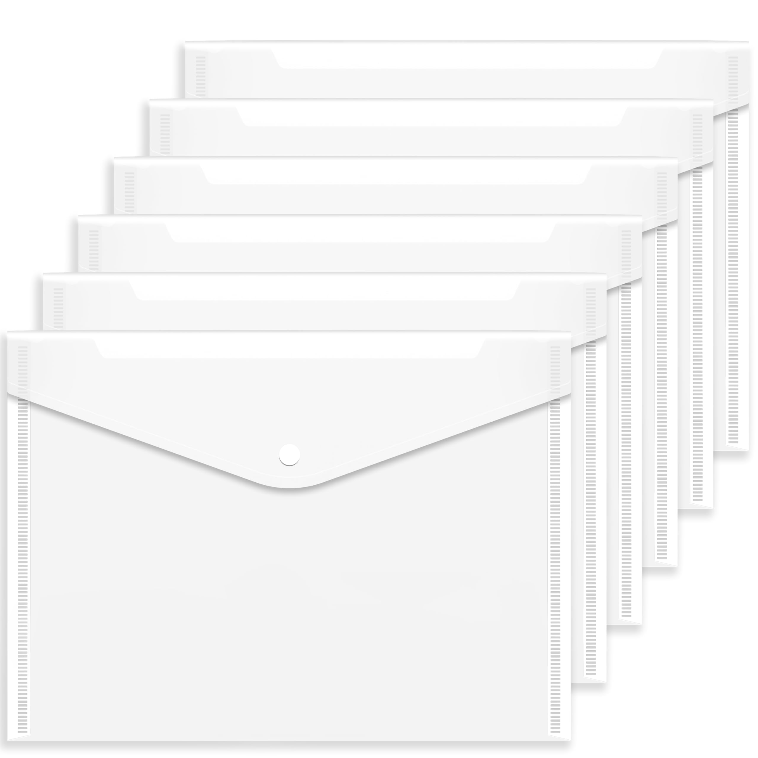 Clear Plastic Wallets A4 Plastic Folders Document Files Wallet Popper Wallets with Pocket Button 36 Pack