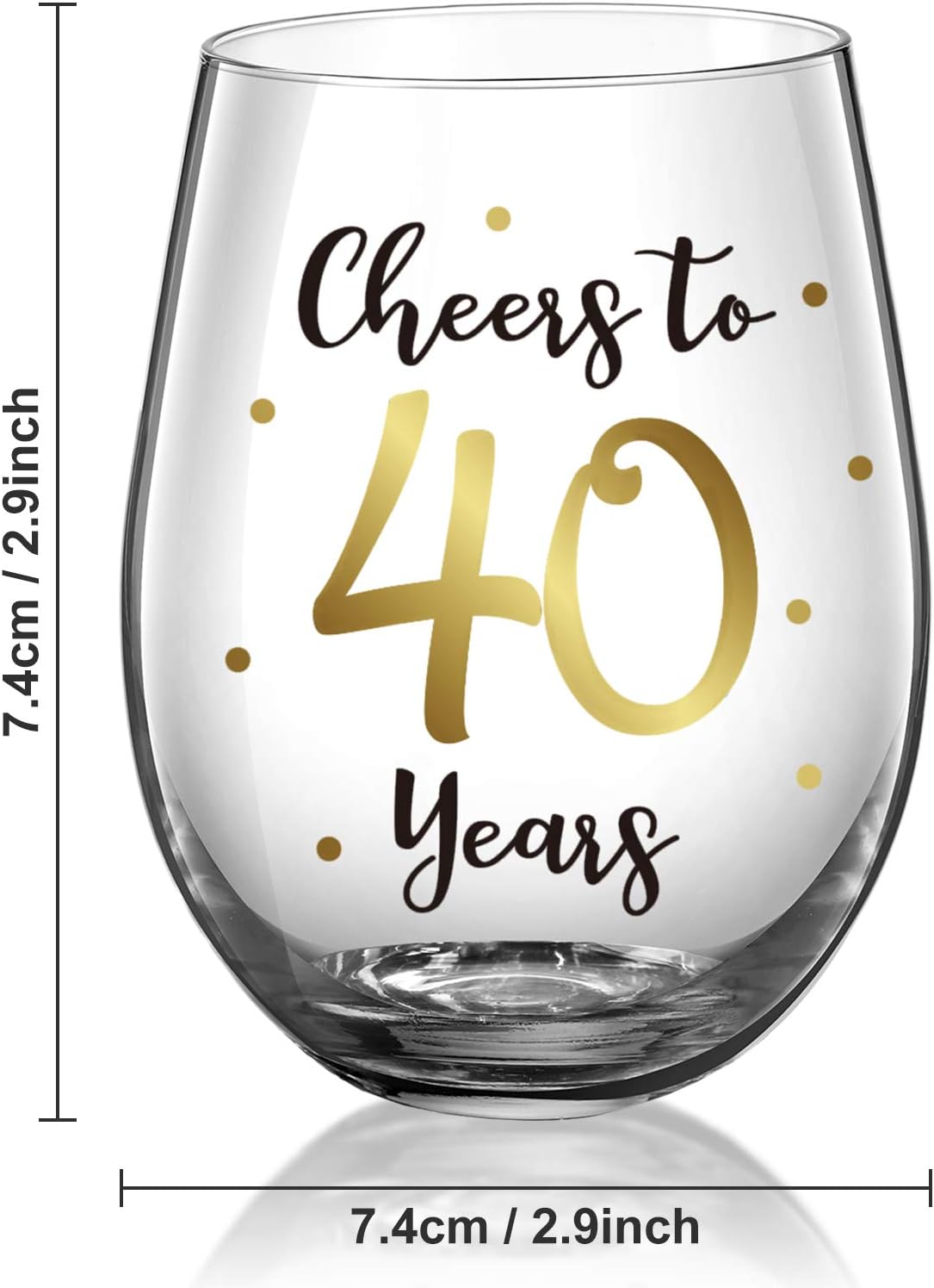 40th Birthday Stemless Wine Glass - Image 4
