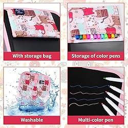 Kids Erasable Doodle Book Set, 14 Page Portable
