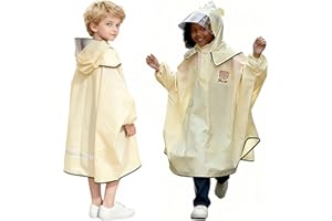 RYM-DURONN Kids & Toddler Raincoat with Elastic Cuffs – Loose Fit Cape Design, Cute & Comfortable, Safe & Odorless