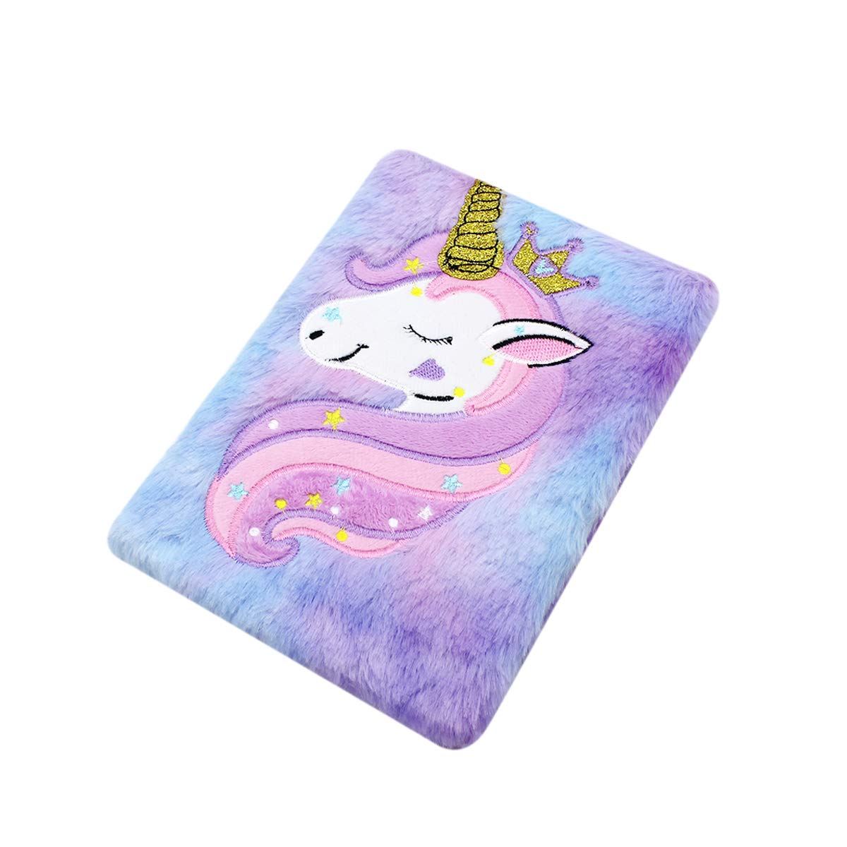 Fuzzy Plush Notebook Journal Cute Rainbow Unicorn