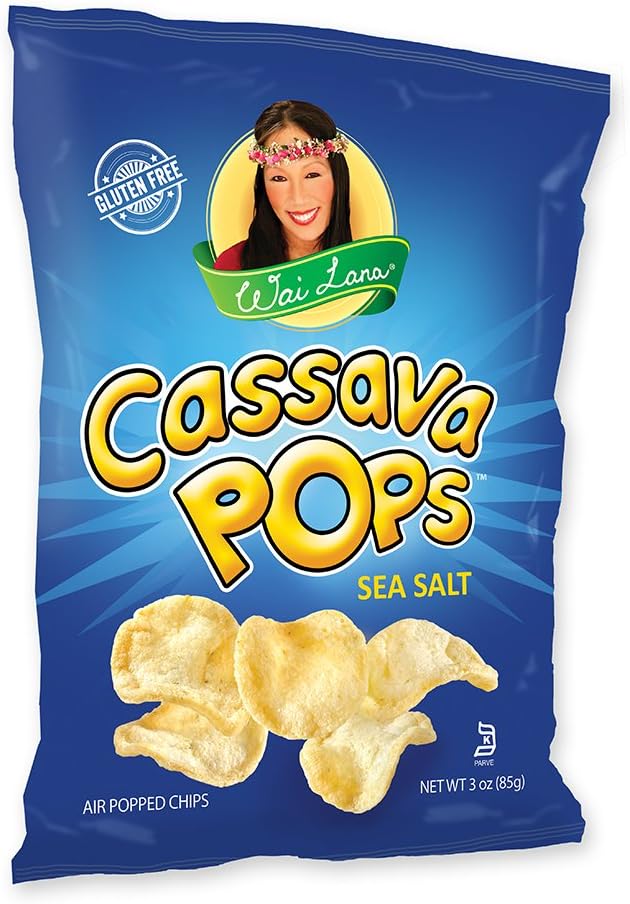 Wai Lana Cassava Pop Chips | Sea Salt, Gluten-Free, Vegan, 3 Ounce (Pack of 12)