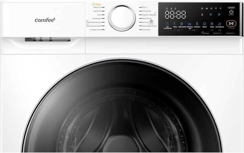 Máquina de lavar 10kg, Classe A-30%, 14 programas, 1400 RPM, Lavagem inteligente controlada remotamente, depilação de animais de estimação, Perfume+, White-CF10EWP07W