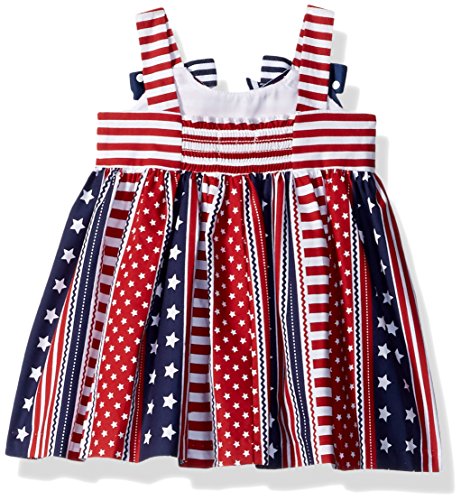 Bonnie Baby Baby Girls Americana Dress, Flag Stripes, 6-9 Months