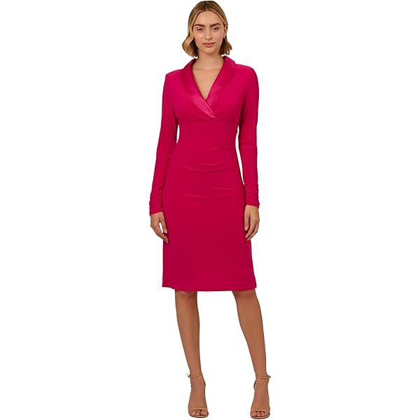 knee length dresses for ladies Eva Fashion 5285 Short Pleated Lace Mother of The Bride Midi Dress main image 1