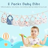 Vicloon Baby Bandana Dribble Bibs 8 Pack Teething Bibs with Snaps Unisex 0-36 view 6