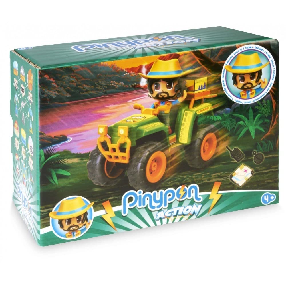 Pinypon Action Wild - Explorers Quad with figure and small accessories, recommended from 4 years (Famosa 700016302)