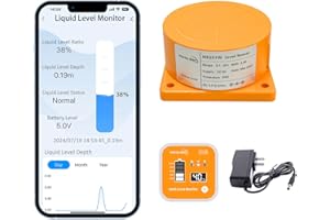 MORAYELEC Moray Smart WiFi Water Level Sensor Water Tank Level Monitor Oil Tank Gauge Sensor , Automatic Alarm Indicator for Tuya Smart Life Mobile APP Smart Home Remote IP65 Waterproof (ME201R)