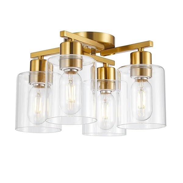 DIDUIO 4 LIGHT SEMI FLUSH MOUNT CEILING LIGHT...
