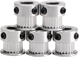 Fasizi 5PCS GT2 Timing Belt Pulley 20 Tooth 8mm Bore 6mm Width Aluminum Wrench view 2