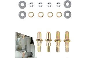 ijuicy 4 PCS Car Door Hinge Pin and Bushing Repair Kit, High Hardness Door Hinge Pin + Bushing + Flat Washer + Nuts, Door Hinge Roller Pin Compatible with Chevrolet Full-size GMC (Gold)