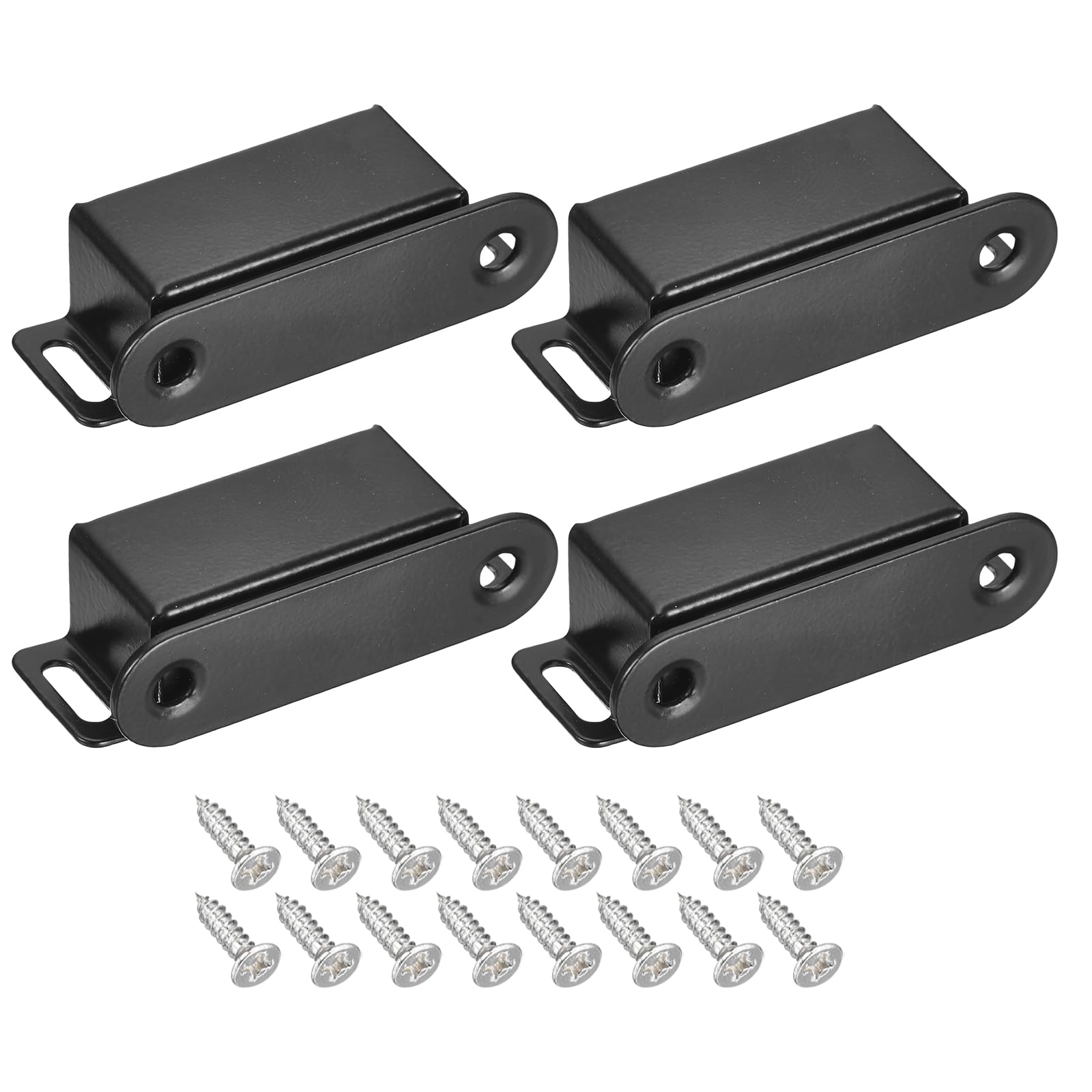 uxcell 4 Set Magnetic Door Catch, Stainless Steel Cabinet Door Catches 1.77" Closet Latch for Home Kitchen Cupboard Furniture Doors, Black
