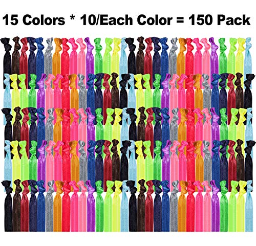 150 Pack No Crease Hair Ties Hair Ponytail Holders Elastic Styling Accessories Ribbon Bands by HBY