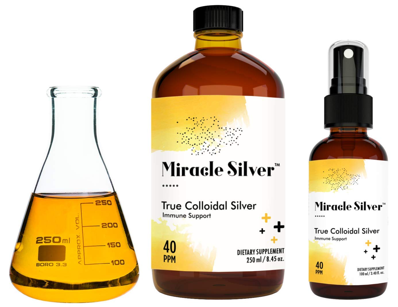 Buy Miracle Silver True Colloidal Silver 40 PPM 250 mL Nano