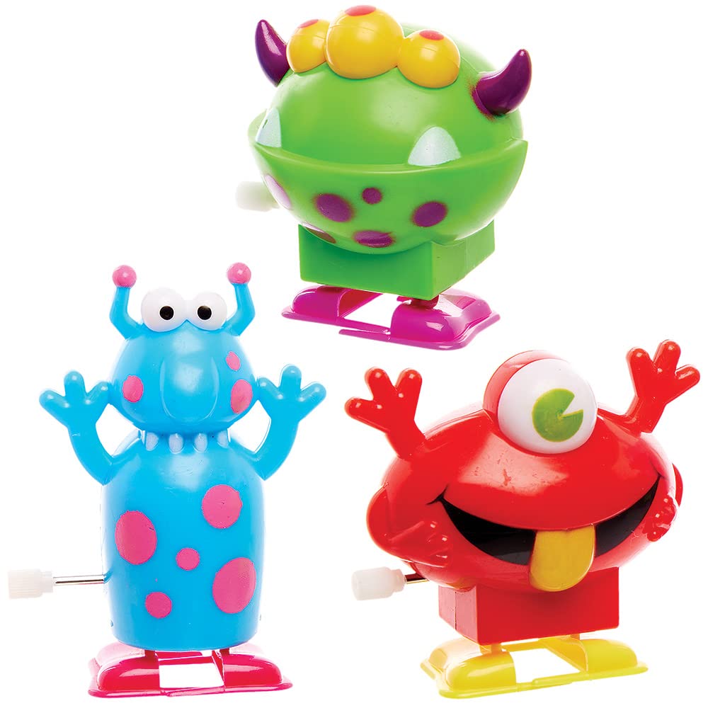 Baker Ross Monster Wind-Up Racers - Pack of 3, Halloween and Birthday Party Bag Filler Toy, Kids Party Favour (FX447)