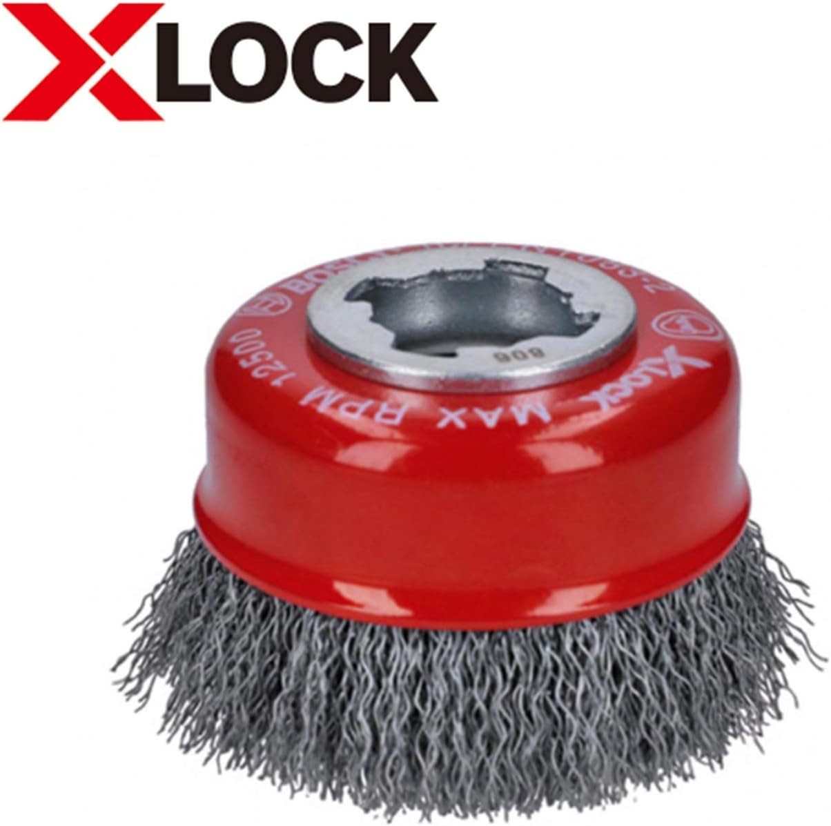 Bosch 1x PRO Steel Longlife Cup Brush, Crimped Wire for Small Angle Grinder and X-Lock (for Steel diameter 75 mm