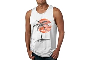 Waldeal Mens Casual Palm Tree Sleeveless Beach Tank Tops Cool Fitness Shirt Size S-3XL