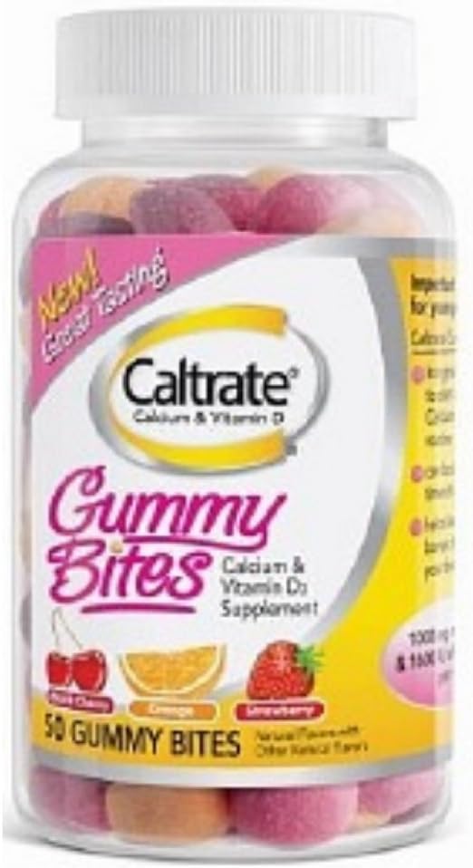 Caltrate Calcium & Vitamin D Gummy Bites 50 ea (Pack of 4)