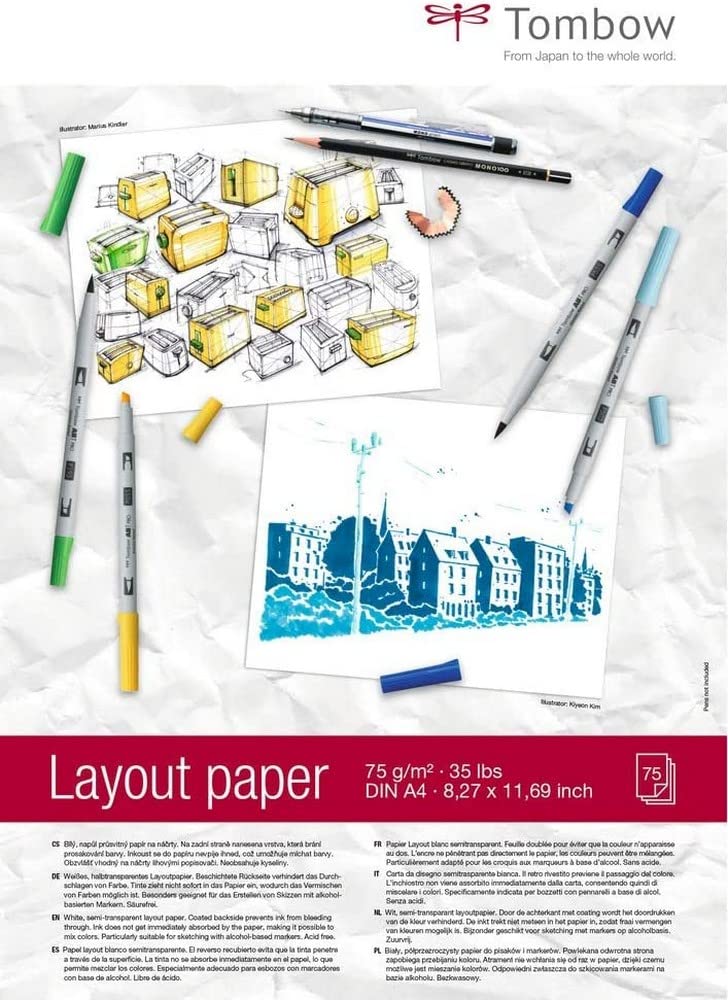 Tombow PB-Layout Layout Pad DIN A4 White Semi-Transparent