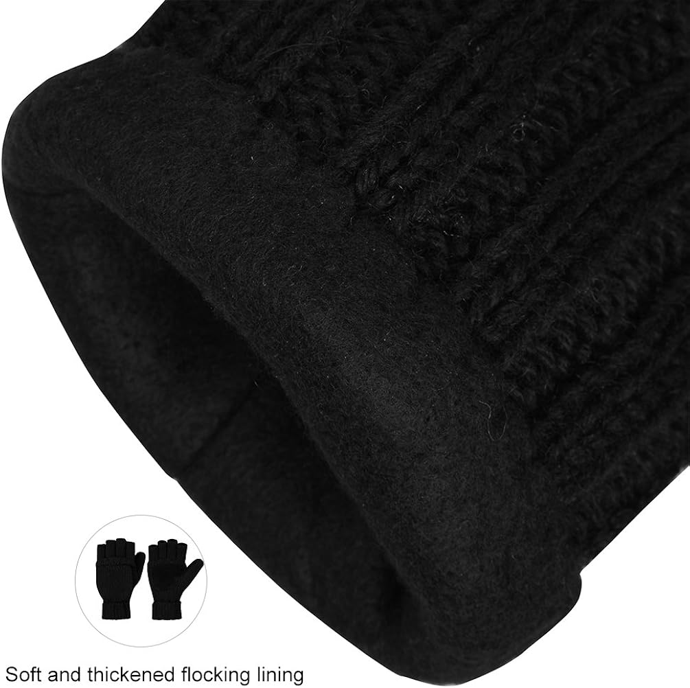 VBIGER Winter Gloves Warm Wool Mittens With Mitten Cover at  Men’s Clothing store
