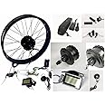 NBpower 20"/24"/26" 48V 750W Electric Bike Fat Tire Conversion Kit, 750W Fat Brushless Geared Hub Motor, Fat Snow Bike Kit with 48V 13Ah hailong Lithium Battery and LCD Display.