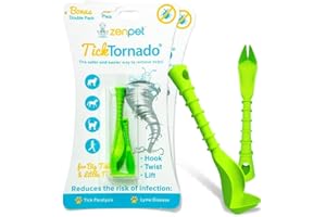 ZenPet Tick Tornado (2-Pack) Tick Removal Tool for Dogs - Easy to use Tick Remover for Pets