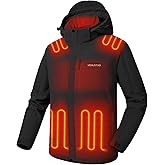 Venustas Men's Heated Jacket with Battery 20-Hour Warmth, Waterproof, Detachable Hood, Perfect for Outdoor Winter Activities