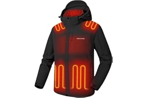 Venustas Men's Heated Jacket with Battery 11-Hour Warmth, Waterproof, Detachable Hood, Perfect for Outdoor Winter Activities