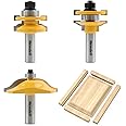 Newdeli 3Pcs Raised Panel Router Bits 1/2" Shank Cabinet Door Router Bit Set (Tenon Cutter Diameter: 1-5/8") Ogee Rail and St