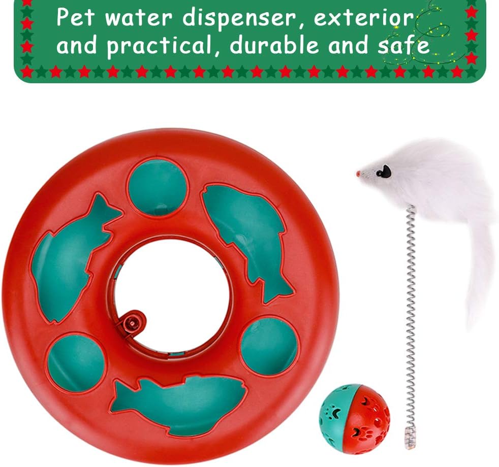Interactive Cat Toys Roller, Spring Cat Toys with Catnip, Kitten Tracks, Pet Toy with Moving Balls Teaser Mouse Exercise : Pet Supplies
