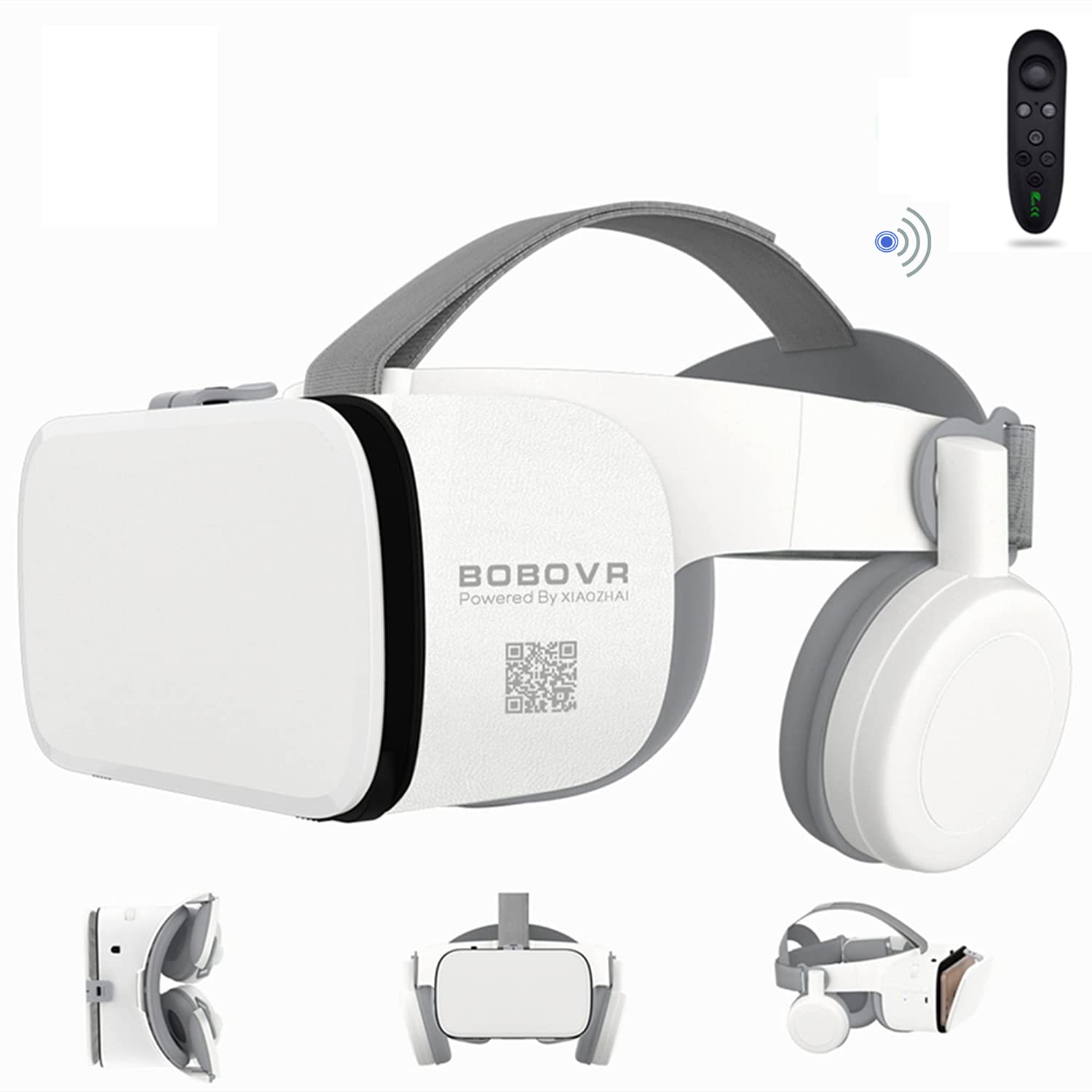 LONGLU VR Headset 3D Glasses with Bluetooth Hi-Fi Headsets, Virtual Reality for Phone, VR Goggles for Movies and Games, Compatible with Smartphone 4.7-6.3 Inches, Nice Birthday and Festival Gift