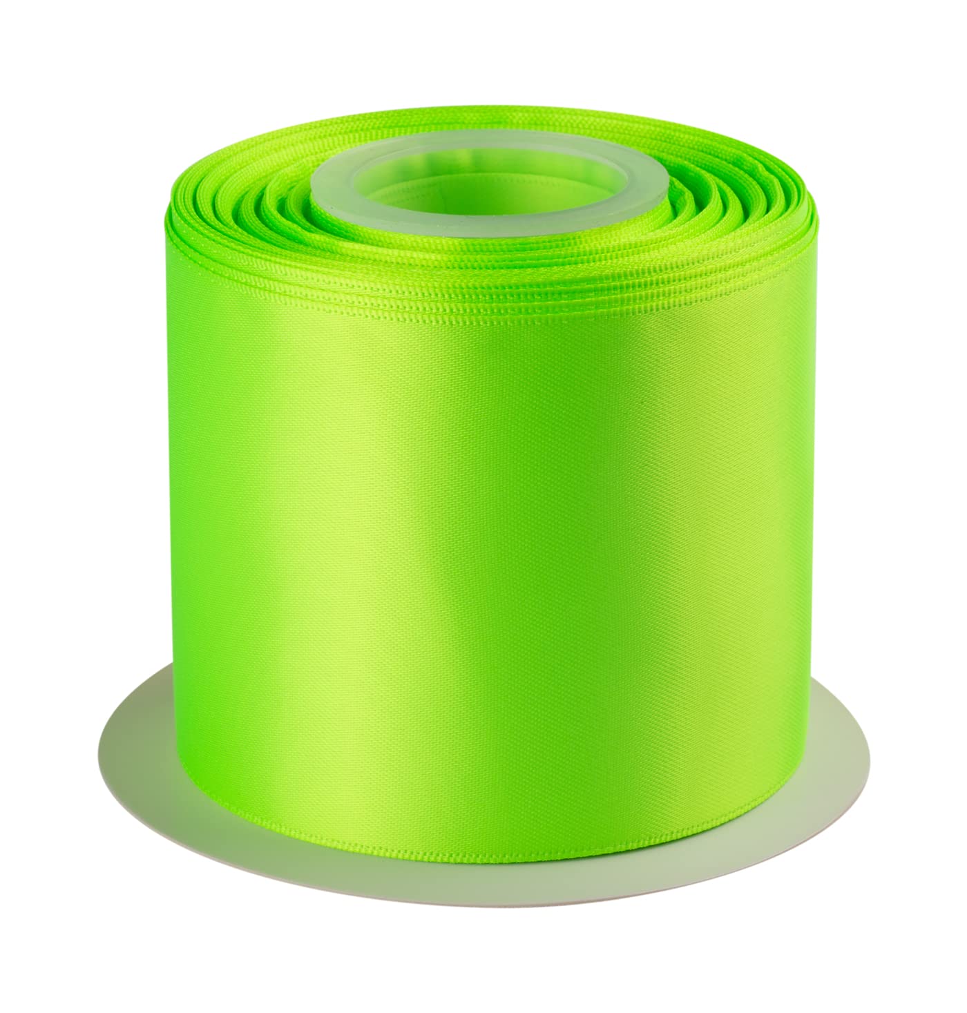 Double Faced Satin Ribbon, 75mm X 22M, Solid Polyester Craft Ribbon, Perfect for Gift Wrapping, Crafts, Wedding Party Ceremony Decoration, Floral Arrangement, Sewing (Key Lime) — image 1