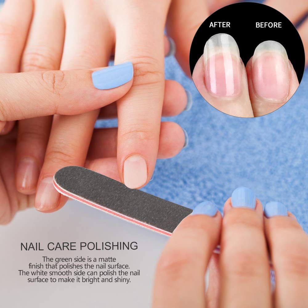 Nail Files and Buffers, FANDAMEI 20PCS Professional Manicure Tools Kit. Rectangular Nail Buffer Block & 100/180 Grit Nail File, 7 Way Nail File & Nail Polishing Buffer. Nail Care File Buffer Tool : Beauty