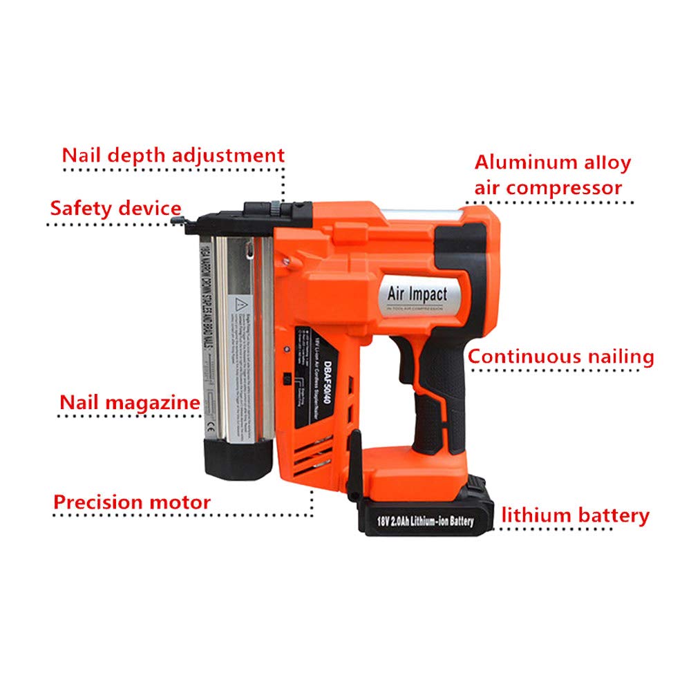 NEW Cordless Rechargeable Electric Nail Gun Battery Powered Nailer