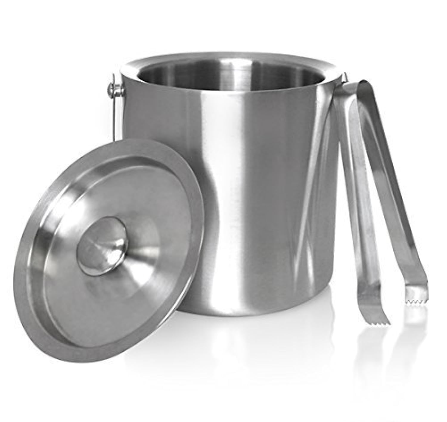 Garden Of Arts Stainless Steel Ice Bucket, Ice Bucket with Tong for Travelling, 1 Litre, 5.5 Inch Bucket with air Tight top