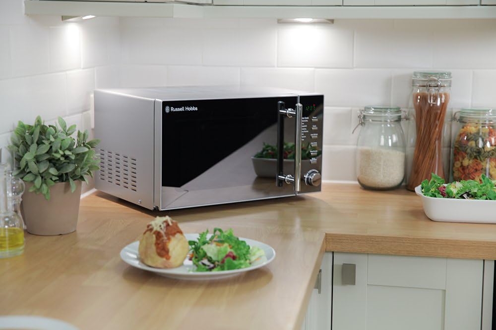Russell Hobbs RHM2017 20L 800W Silver Digital Microwave, Child Safety Lock, Automatic Defrost, 5 Autocook Menus - Image 3