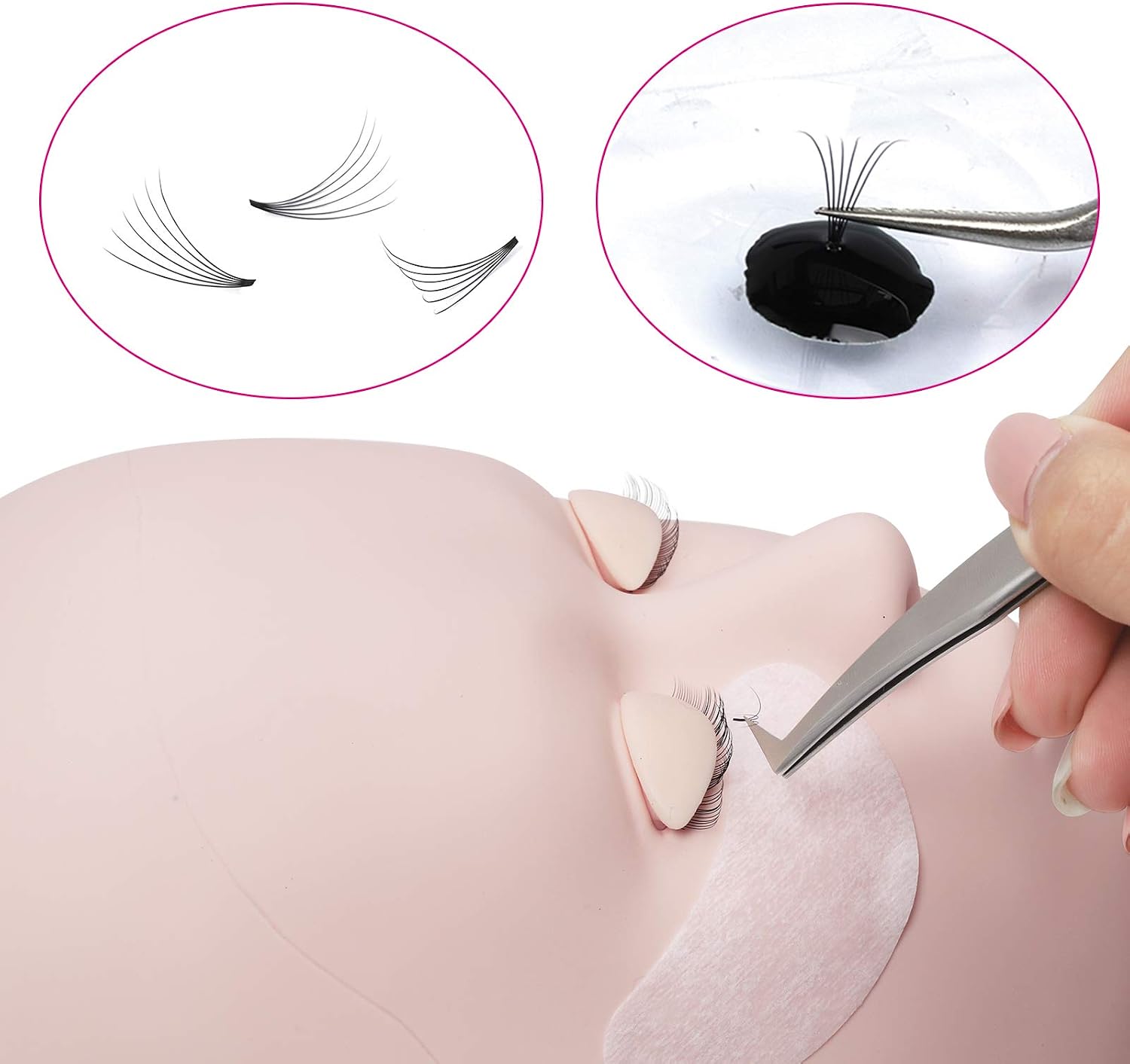 Mannequin Practice Training Head for Eyelash Extensions with 4 Pairs ...