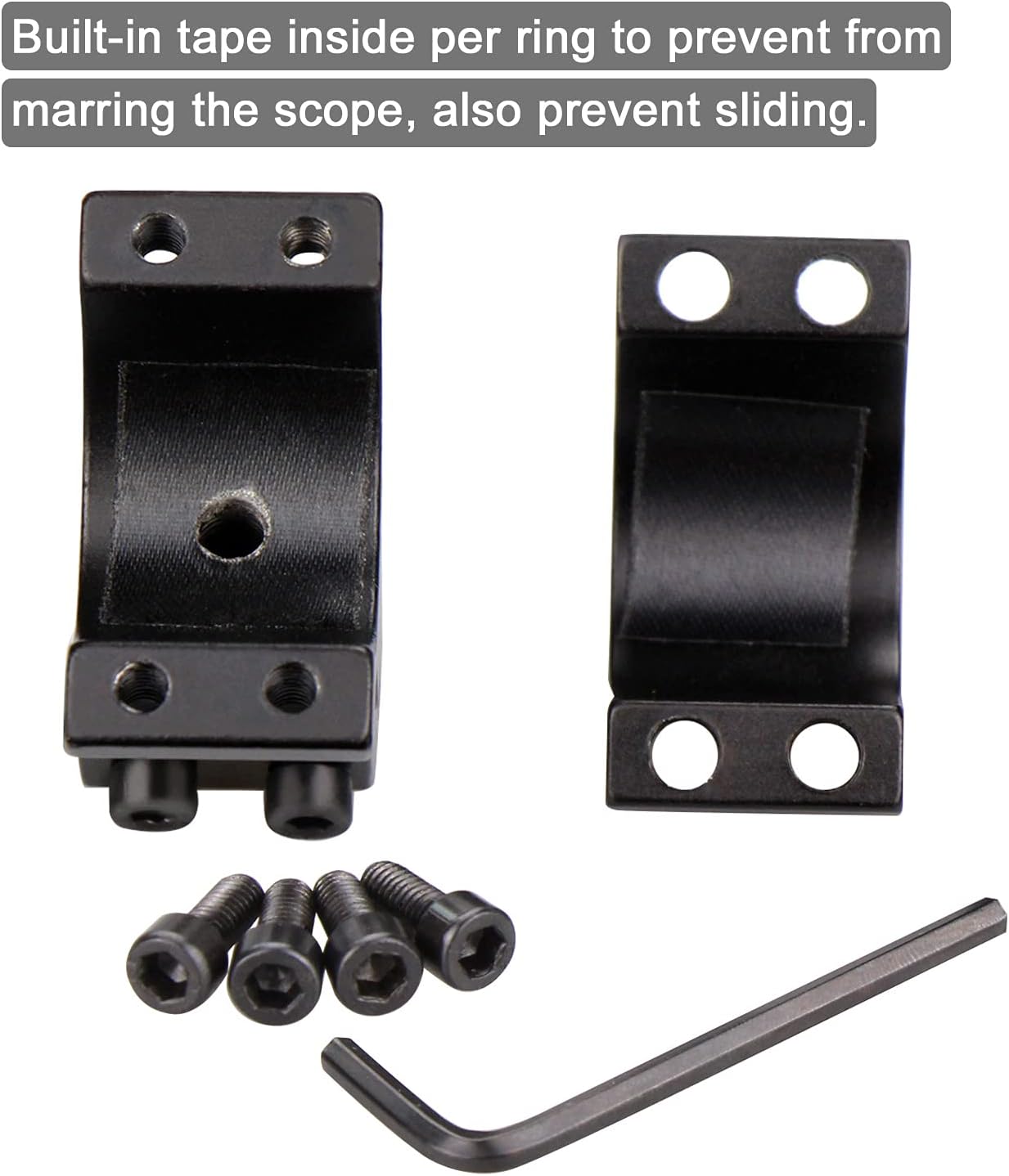 Modkin 1 Inch Dovetail Scope Rings, High Profile Scope Mount for 11mm Dovetail Rails -2 Pieces (One has Stop pin) : Sports & Outdoors