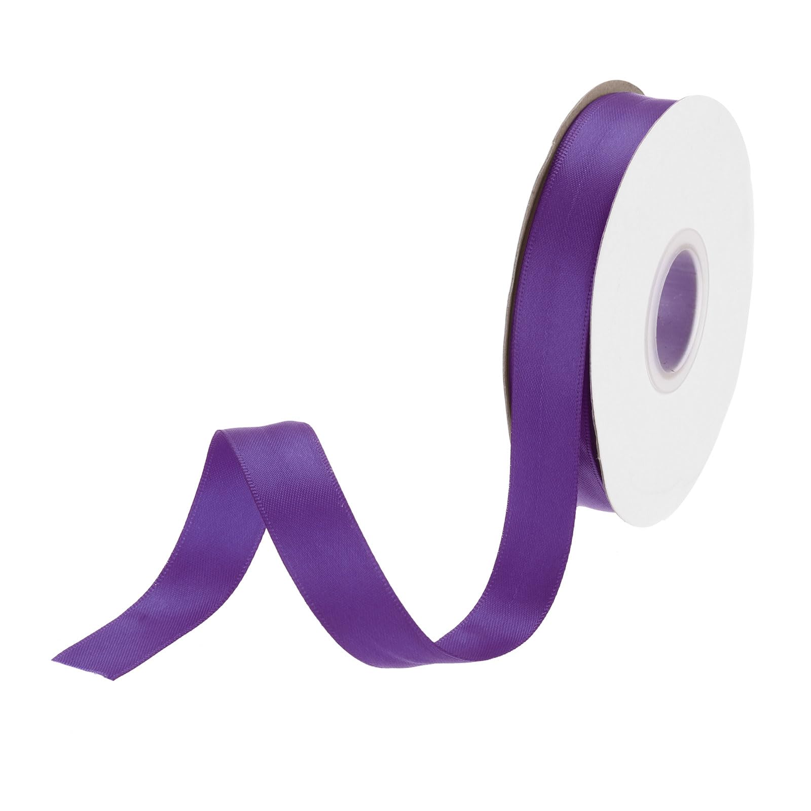 DMiotech 15mm Satin Ribbon 23m/75ft Thin Double Face Fabric Grosgrain Ribbon for Gift Wrapping Floral Hair Flower Bouquet, Dark Purple
